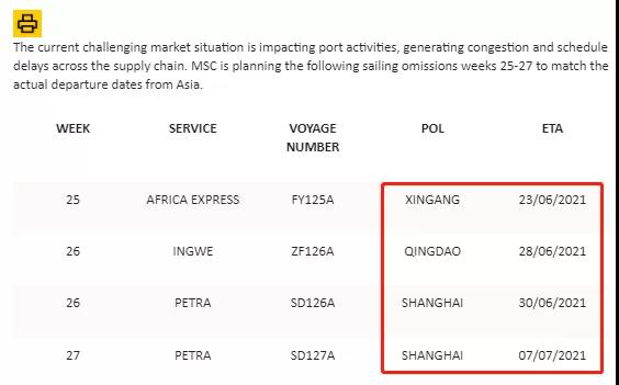 上海至歐洲運(yùn)價連續(xù)10周上漲！MSC宣布亞洲空白航線