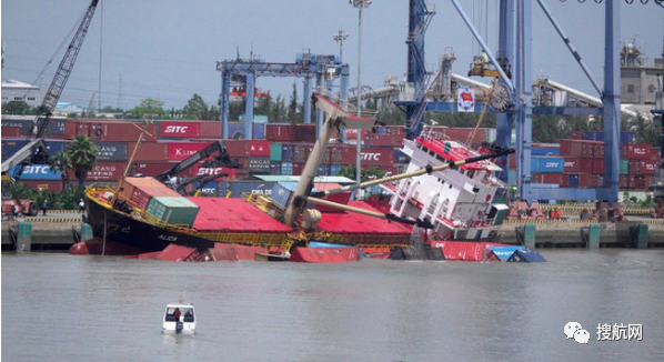 事故丨一船舶傾倒，18個(gè)集裝箱落水，事發(fā)越南最大港