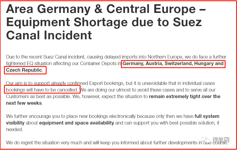 一物流公司建議提前30天計劃出貨！航運公司暫停印度、歐洲部分地區(qū)的訂艙