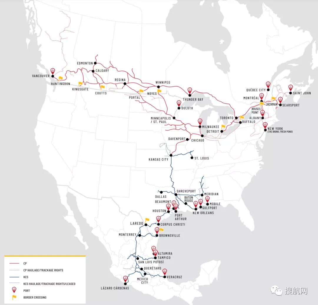 290億！CP收購(gòu)美國(guó)貨運(yùn)鐵路KCS集團(tuán)，打造第一個(gè)貫通北美的鐵路網(wǎng)