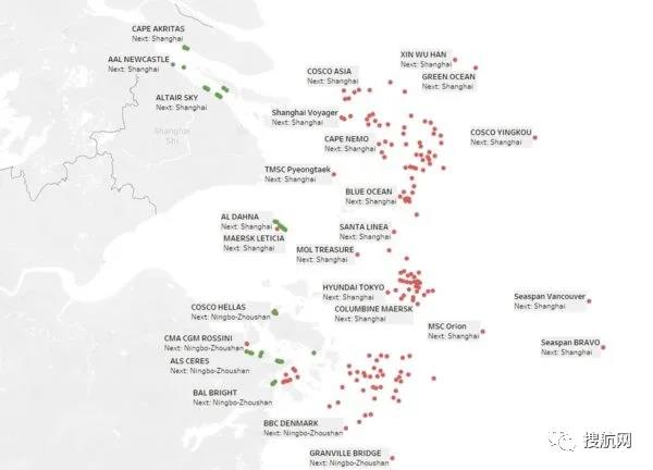 比洛杉磯長灘港還堵！上海/寧波港外等待靠泊集裝箱船數(shù)量是洛杉磯長灘港的兩倍