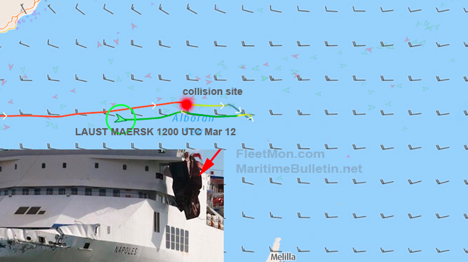 突發(fā)！馬士基一集裝箱船與滾裝船相撞！航程中斷！疑似集裝箱丟失