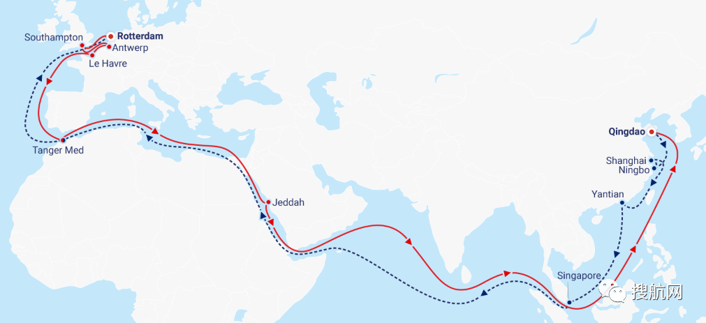 滿載中國(guó)貨物的大型集裝箱船堆垛倒塌，55個(gè)集裝箱落水，船期嚴(yán)重延誤