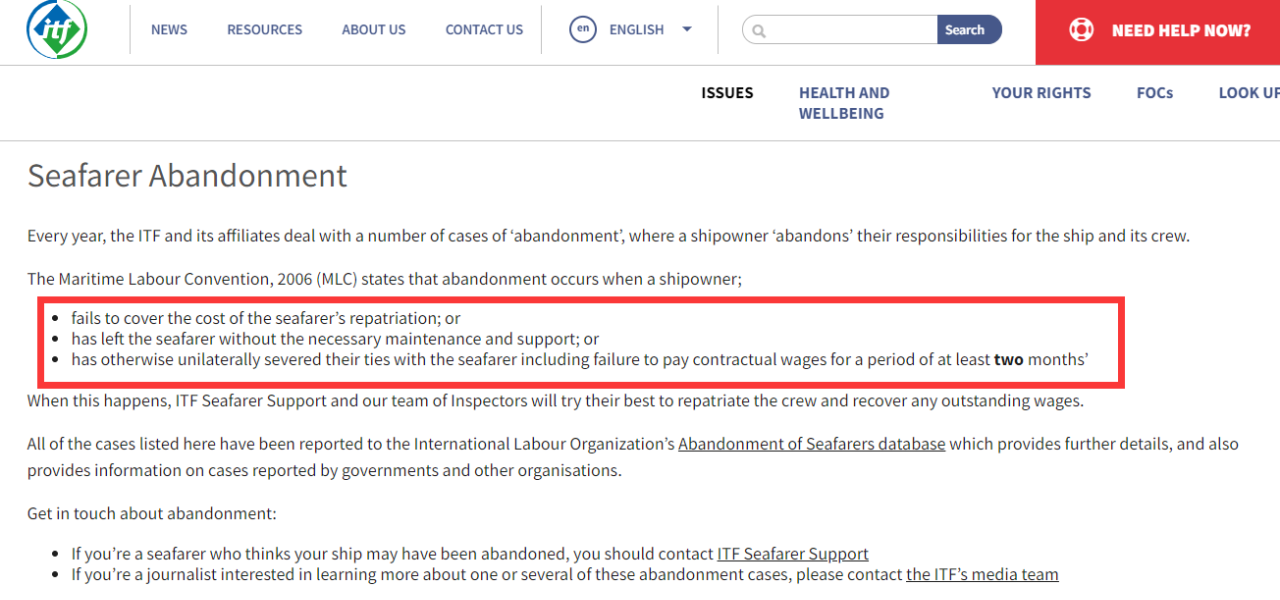“有船東以疫情為借口，迫使海員長時間勞動”