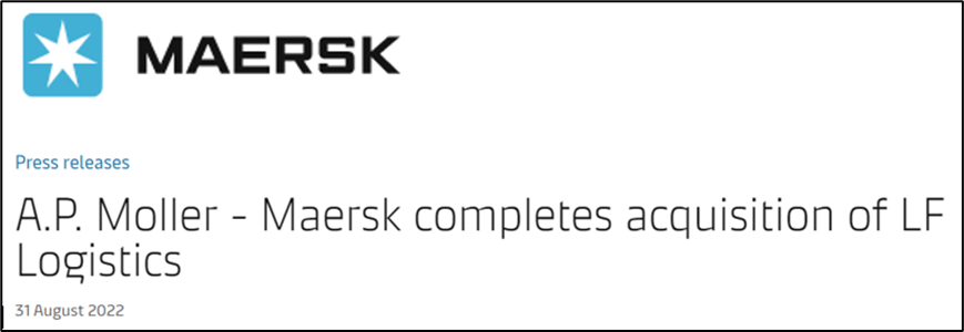 價(jià)值36億美元！馬士基完成對(duì)利豐物流的收購