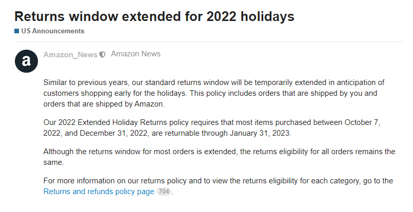 賣家狂吐槽！亞馬遜將延長假日季退貨期