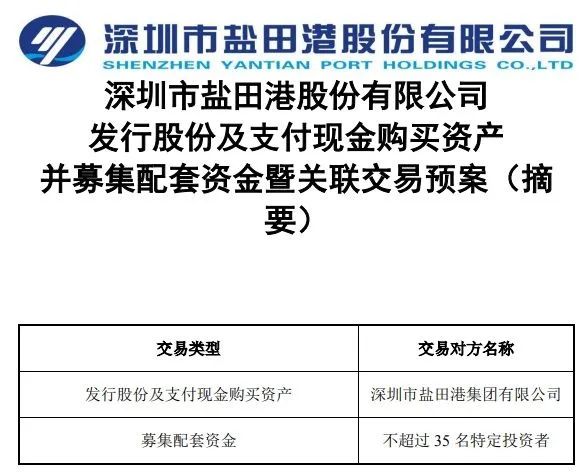 鹽田港擬購買港口運營公司100%股權(quán)，加速港口資產(chǎn)整合