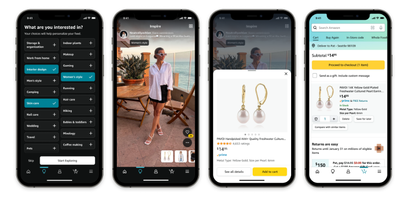 亞馬遜學(xué)TikTok推出Inspire功能，支持圖片與視頻信息流推送