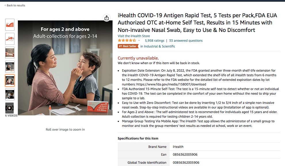 霸榜亞馬遜BSR、持續(xù)斷貨！多家大賣加碼抗原檢測試劑