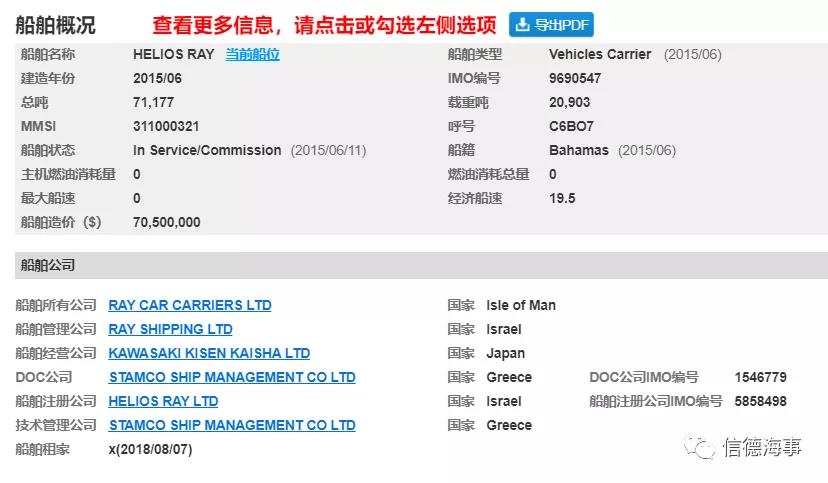 阿曼灣，一艘大型汽車運輸船遭遇炸彈襲擊