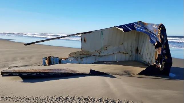 尷尬了！落水集裝箱沖上海灘卻不知是哪艘船上的...