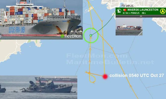 事故丨馬士基一艘集裝箱船與軍艦相撞！軍艦被撞成兩截，船長被捕